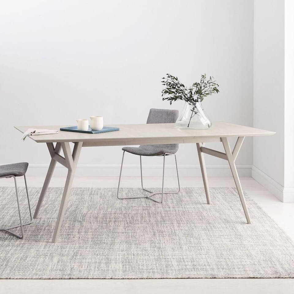 Mid-Century Expandable Dining Table - Pebble - West Elm Australia